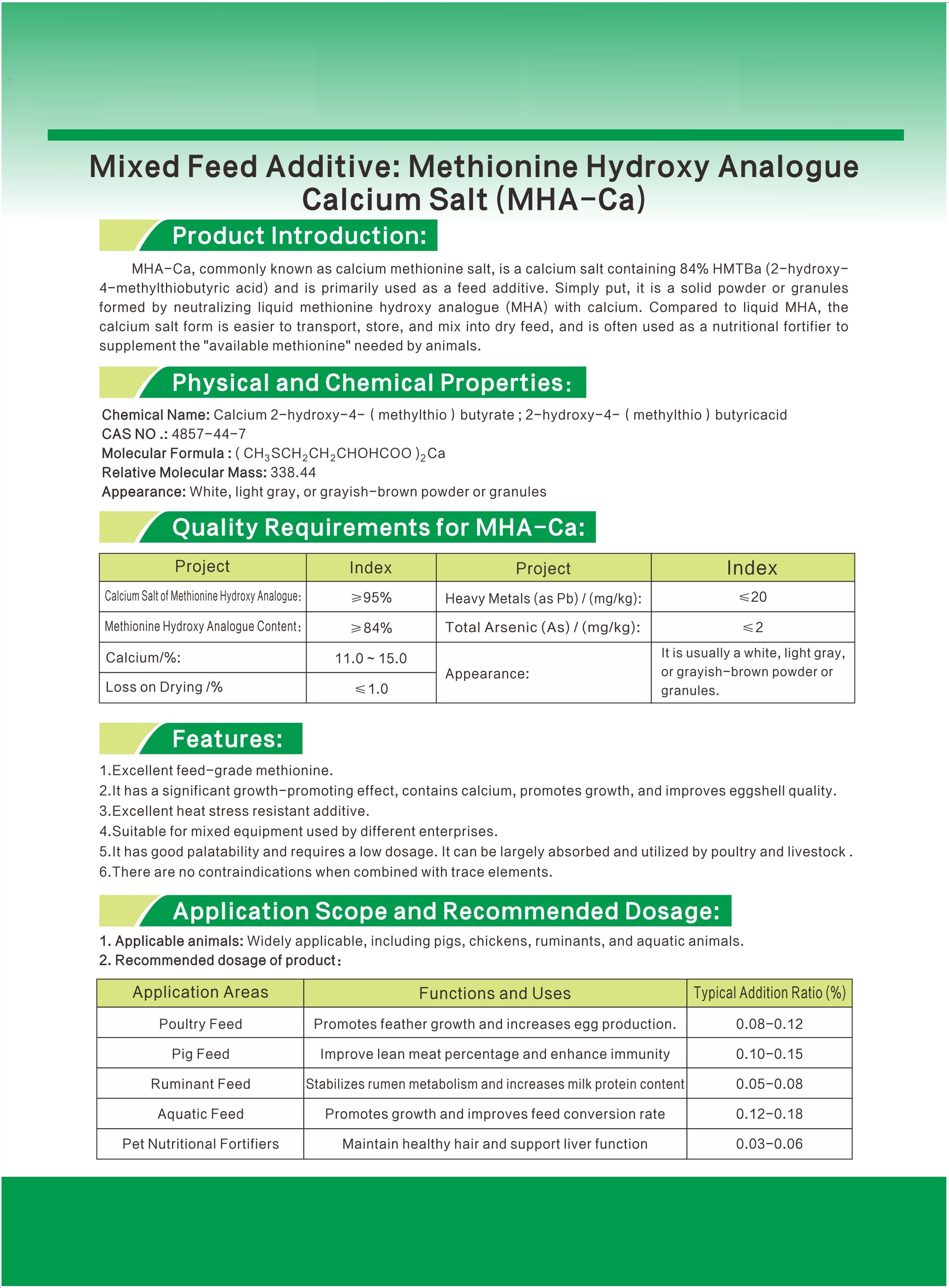 Calcium Methionine Hydroxy Analogue(MHA-Ca)